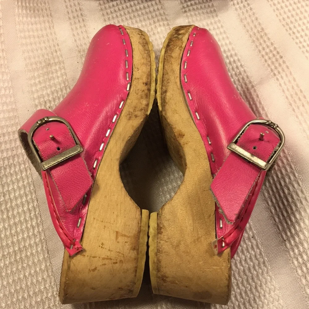 Hanna Andersson leather/wooden clogs worn once